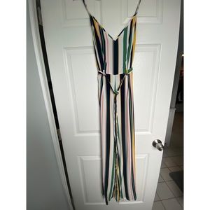 Colorful summer long pant romper